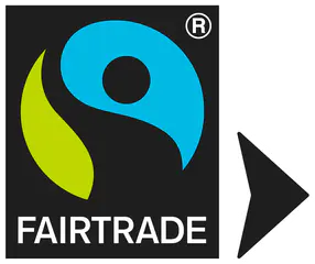 Fairtrade-Siegel mit Pfeil